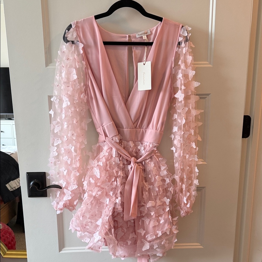 Pink Sheer Sleeve Dress